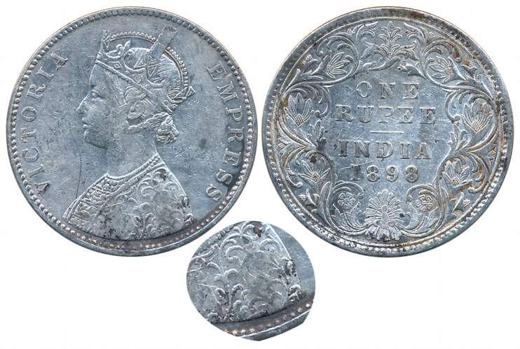 Victoria Empress, Silver Rupee, 1898, Bombay Mint, A3/I B incused (Prid# 185). About very 