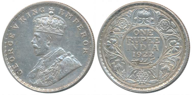 George V, Silver Rupee, 1922, Bombay Mint, bead (Prid# 228). Extremely fine+