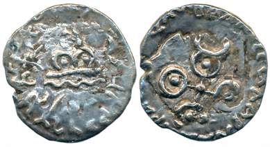 Satavahanas, Goutamiputra Satakarni, Silver Drachma, 2.18g, over-struck on Nahapana's coin