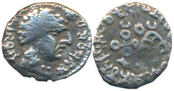 Satavahanas, Vasithiputra Siri Pulumavis, Silver Drachm, 1.30g, “Portrait” type, Obv: Bust