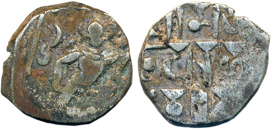 Gurjara Pratihara, Bhoja I, Silver Adivaraha Dramma, 4.13g, Obv: Boar or Varaha incarnatio