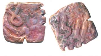 Taj al-Din Firuz Shah, Copper, 1.67g, Obv: Firuz Shah, Rev: al-Sultan. Very fine.G&G have 