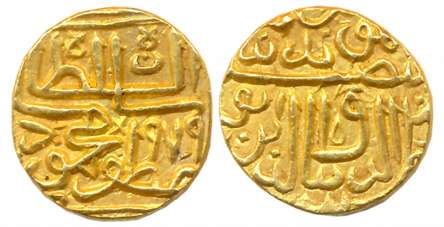 Shams al din Muzaffar III, Gold Heavy Tanka, 11.93g, AH 979, Obv: “Muzaffar shah bin Mahmu