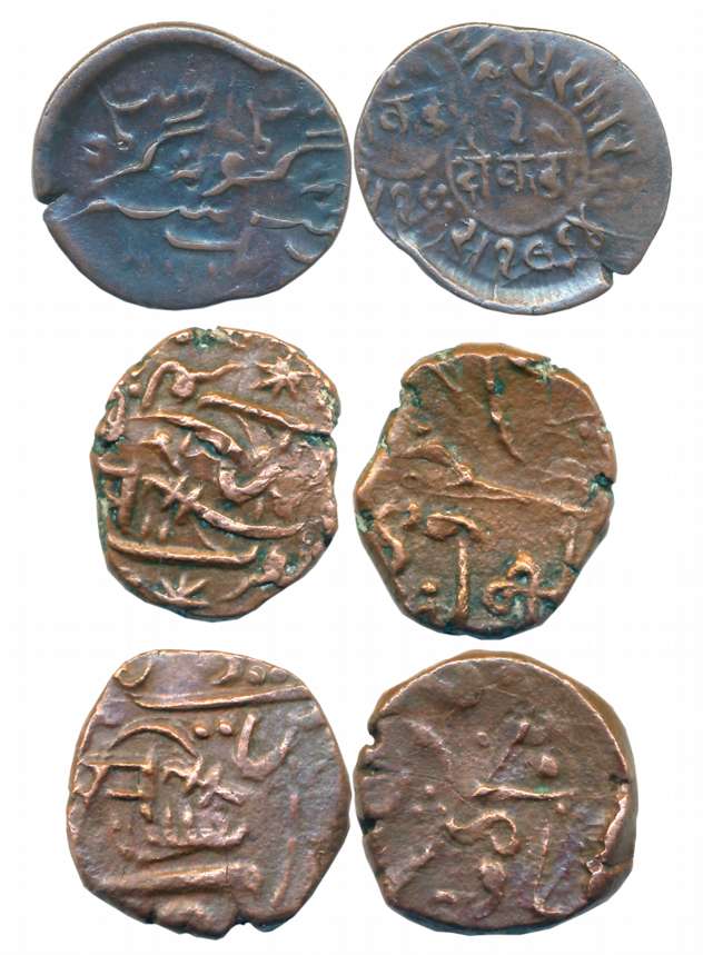 Copper (3), Junagarh (1), Rasul Muhammad Khan, Copper Dokdo, 4.90g, Error- Double Strike, 