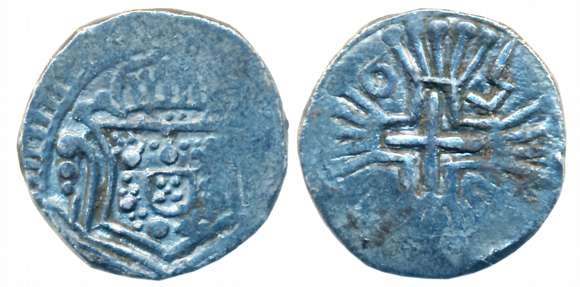 Diu, D. Jose, Silver Rupia (600 Reis), 11.74g, 17XX, Obv: Crowned arms, Rev: Numerals of d