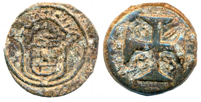 Diu, D. Pedro IV, Lead 20 Bazarucos, 18.47g, 1800 (KM#58, Gomes# 05.02). Uncleaned, very f
