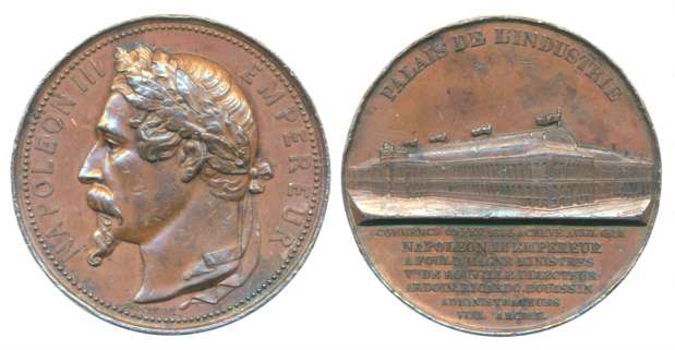 France- Napoleon III, Bronze Medal, 60.34g, Obv: Portrait and legend around "NAPOLEON III,