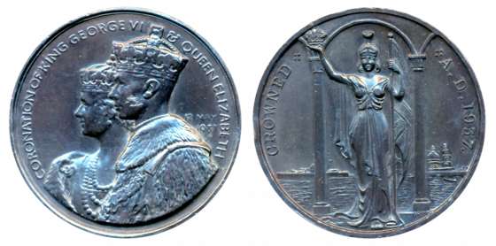 King George VI & Queen Elizabeth Coronation Medallion, Bronze, 48.29g, Dated 12th May 1937