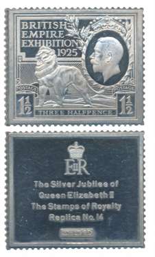 Silver Stamp Replica, 20.00g, Postage Stamp of George V, issued on the Silver Jubilee of Q