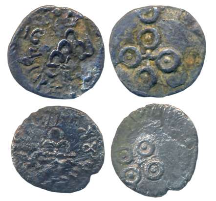 Satavahanas, Gautamiputra Satakarni, Silver Drachams (2), 1.88g,1.63g, over-struck on Naha