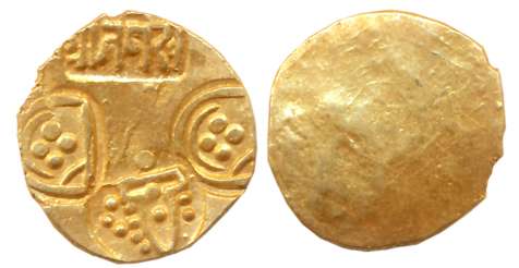 Paramars of Vidarbha, Jagdeva, Gold Gadyan, 3.68g, Uniface, Obv: Punches of a temple witho