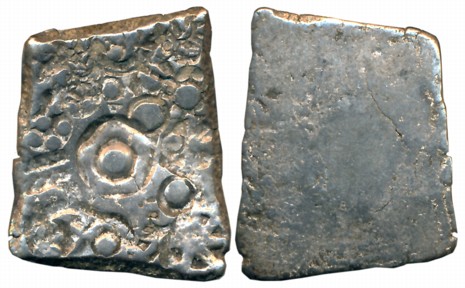 Punch Marked, Attributed to Shakya Janapada, “Narhan Hoard” type, Silver 5 Shana, 6.72g, U