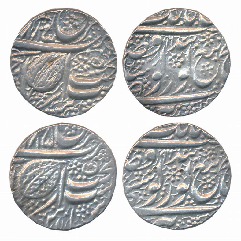 Ranjit Singh, Silver Rupees (2), 11.13g, 11.18g, “Nanakshahi” couplet, Amritsar Mint, VS 1