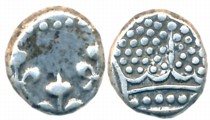 Silver Fanon, 1.47g, Obv: Fleur de lis, Rev: Pearled crown (KM# 44). Very fine.
