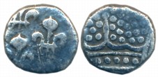Silver Fanon, 1.31g, Obv: Fleur de lis, Rev: Pearled crown (KM# 44). Very fine.