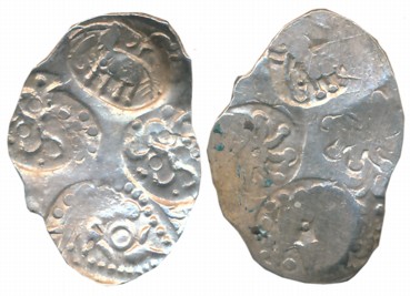 Punch Marked, Attributed to Vidarbha Janapada, Silver 1/2 Karshapana, 1.67g, “Paratwada” H