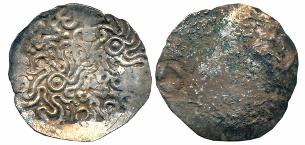 Punch Marked, Attributed to Matsya Janpada, Silver Vimsatika, 4.39g, Uniface, Intricate Ge
