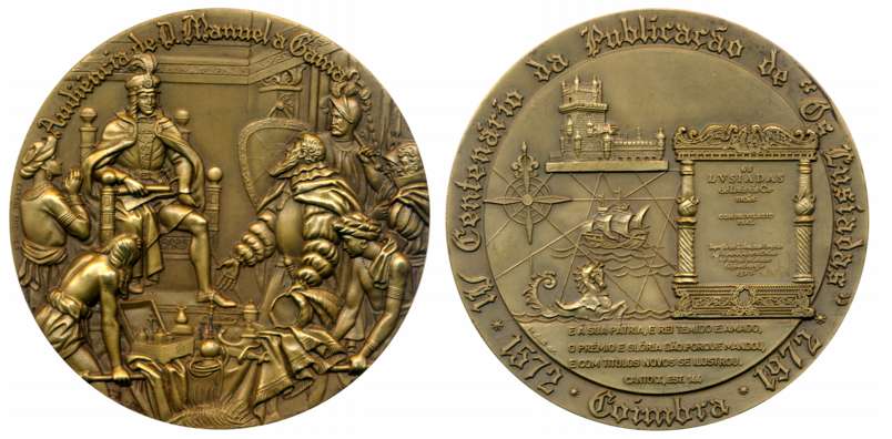 Portuguese, Calicut, Vasco da Gama, Heavy Bronze Medallion, 276.99g, 1972, Obv: scene of V