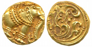 Western Gangas, Gold Gajapati Varaha, 3.94g, Obv: An ornate Elephant standing to right, Ka