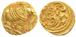 Western Gangas, Gold Gajapati Varaha, 3.95g, Obv: An ornate Elephant standing to right, Ka