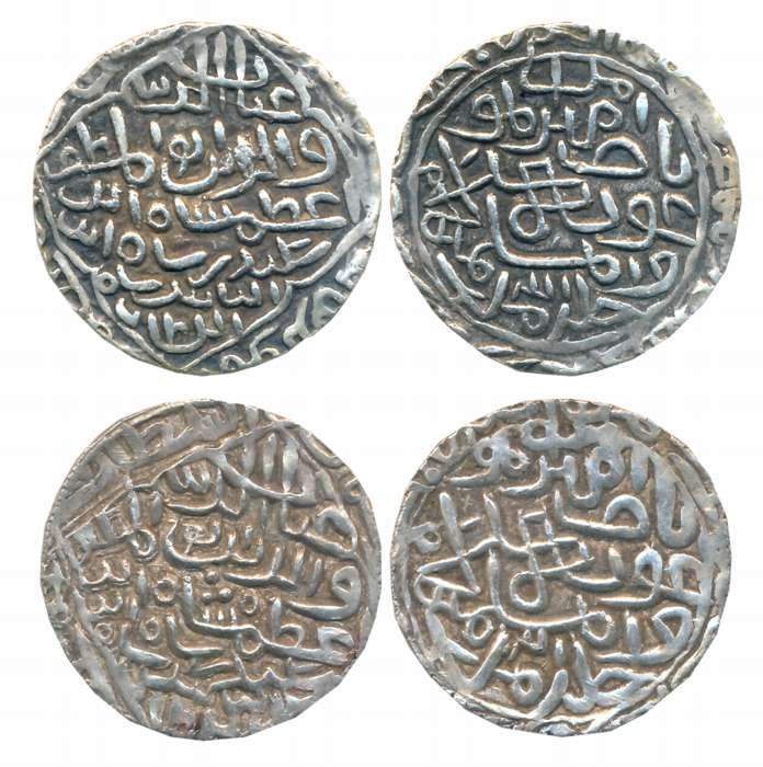 Ghiyath al din Azam, Silver Tanka (2), 11.41g, 10.81g, Hadrat Firuzabad Mint (G&G# B242). 