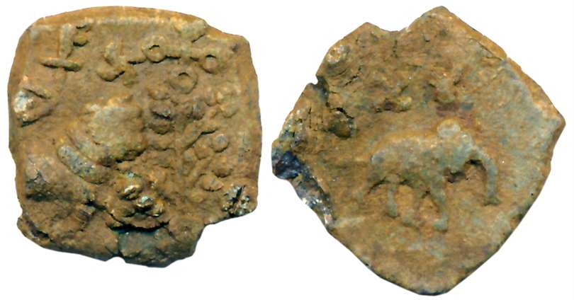 Ancient Malwa, Ujjain- Mandasaur region, Uninscribed die struck Lead, 4.40g, Obv: Lion str