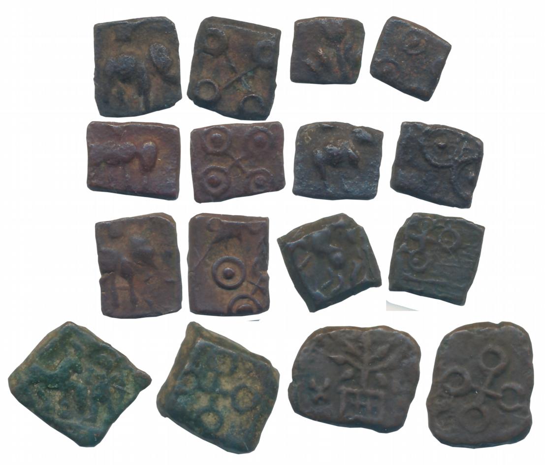 Satavahanas, Copper (8), various types & denomination. Fine to very fine. 8 coins.