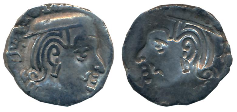 Western Kshatrapas, Kardamaka Family, Silver Dracham, 2.12g, Rudrasena, son of Veerdaman, 