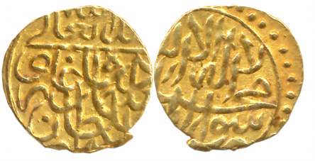 Timurid, Sulaiman Mirza, Gold, 0.48g, "Badakhshan- Mintless " type, Obv: King’s name with 