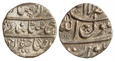 Murad Baksh, Silver 1/2 Rupee, 5.75g, Surat Mint, “Sahib Quiran” couplet, Obv: Persian leg