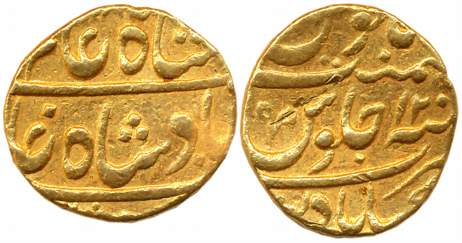 Muhiyabad Poona, Gold Mohur, 11.04g, “Hali Sikka” type, in the name of Shah Alam II, RY 12