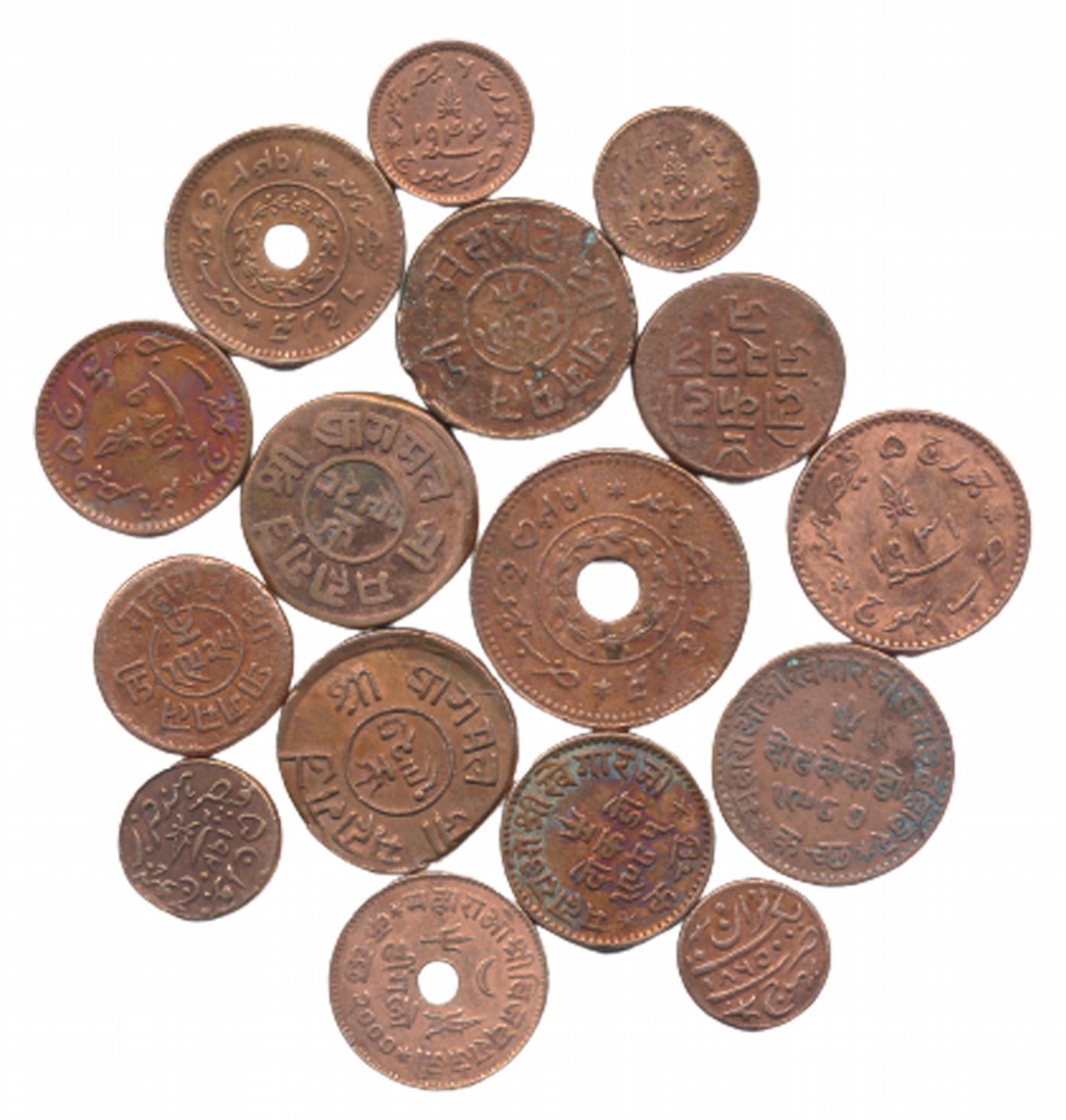 Copper (16), Rao Sri Pragmalji II (6), 1 1/2 Dokdo, VS 1928/ AD 1870, VS 1927/ AD 1870 (3)