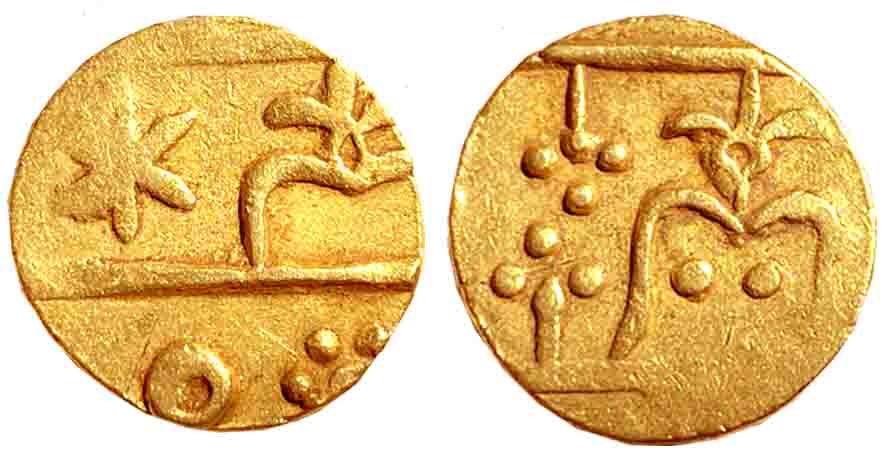 Chandori, Gold, 2/3 Mohur, 7.45g, Udaipur Mint (KM# Y# 6). Extremely fine, rare. This coin