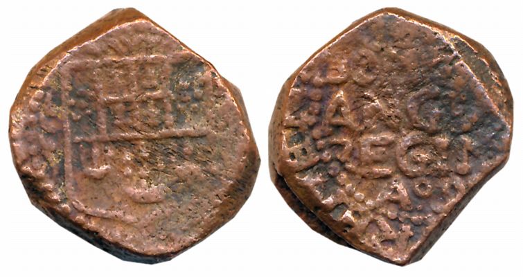 Copper, Copperoon, 14.22g, Obv: The shield of arms of the company with Lions in the first 