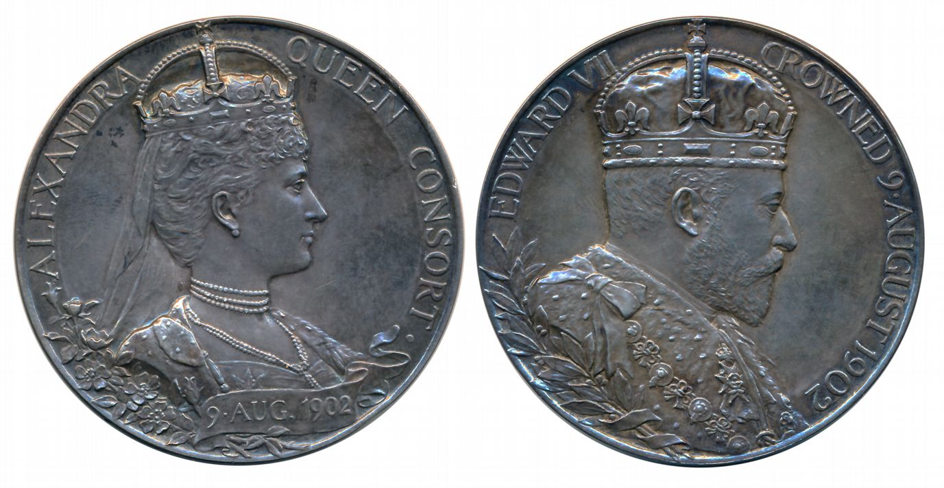 Edward VII, Coronation Medal, Silver, 85.96g, 9 August 1902, Obv: Bust of the Emperor Edwa