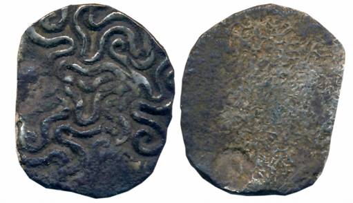 Punch Marked, Attributed to Kuru / Uttara Panchala Mahajanapada, Silver Vimshatika, 4.17g,