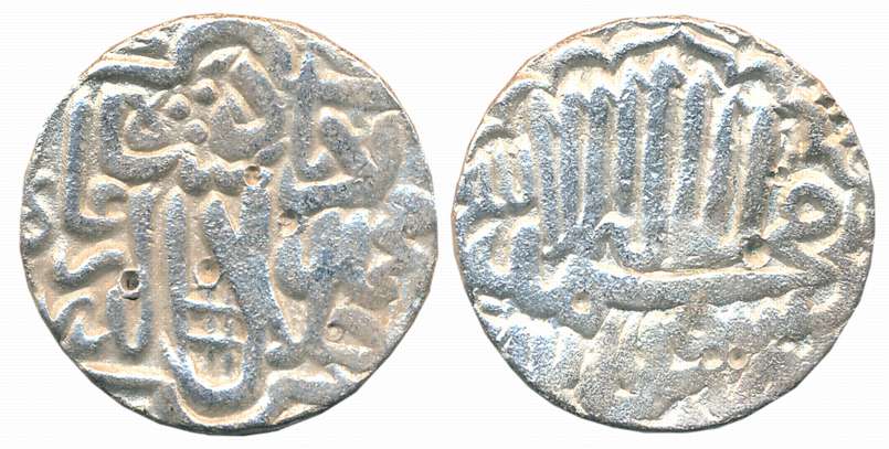 Akbar, Silver Rupee, 10.89g, “Kalima” type, Akbarpur Tanda Mint (off flan) (KM# 80.3). Cle