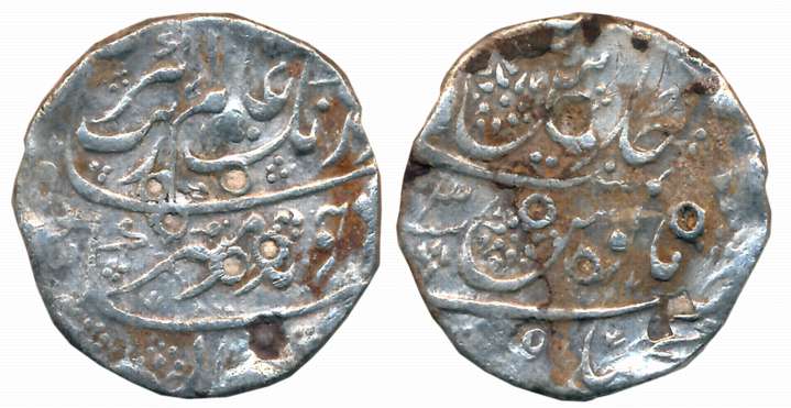 Aurangzeb, Silver Rupee, 11.33g, Machalipattan Mint, AH 1100/ RY 3X (KM# 300.55). Very fin