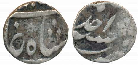 Shah Alam II, Silver 1/4 Rupee, 2.59g, Murshidabad Mint, RY Ahad. Issued under authorities