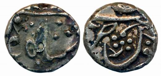 Chandor- Jaaffarabad, Silver 1/2 Rupee, 4.45g, in the name of Shah Alam II (KM# 412). Very