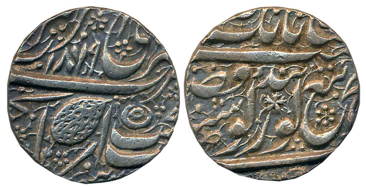Ranjit Singh, Silver Rupee,11.14g, “Guru Gobind” couplet, Amritsar Mint, VS 1869 (G Singh#