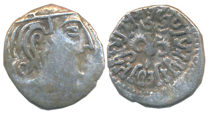 Guptas, Kumar Gupta, Silver Drachma, 1.88g, Garuda type, Obv: Bust of king facing right, R