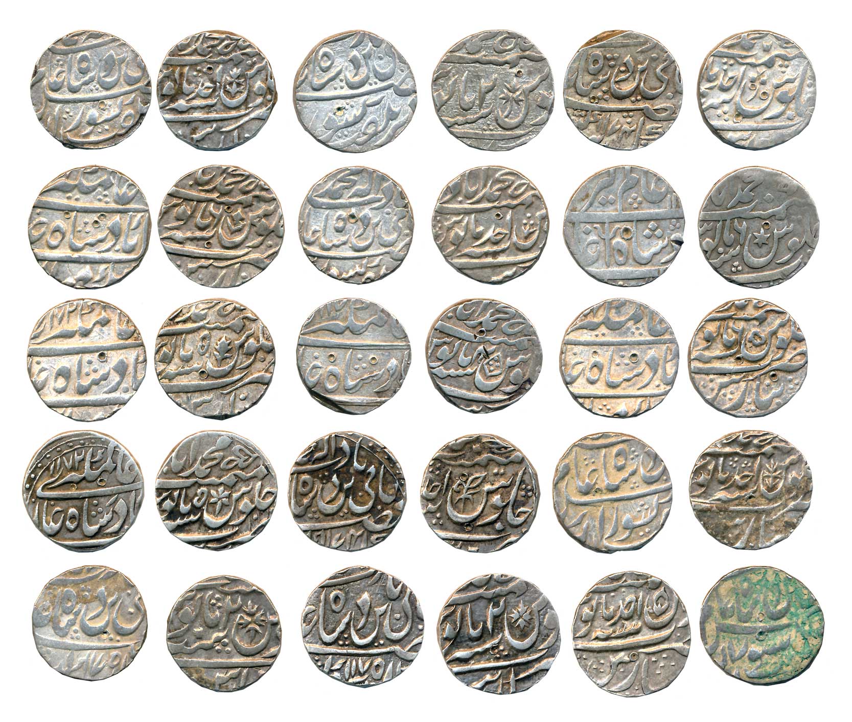 Silver Rupees (15), Muhammadabad Banaras Mint, all different coins of different authoritie
