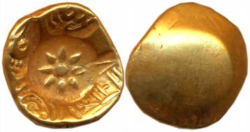 Yadavas of Devagiri, Ramchandra Deva, Gold Gadyan- Padma Tanka, 3.72g, Uniface, Punch Mark