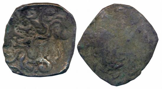 Punch Marked, Attributed to Kuru / Uttara Panchala Mahajanapada, Silver Vimshatika, 4.36g,