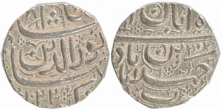 Jahangir, Silver, Rupee, 11.47g, “Muzaiyan” couplet, Ahmedabad Mint, AH 1022/ RY 8, Ilahi 