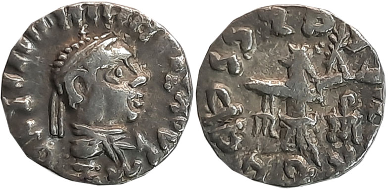 Indo Greeks, Zoilos II, Silver Drachma, 2.31g, Obv: Diademed bust of Zoilos to right, Gree