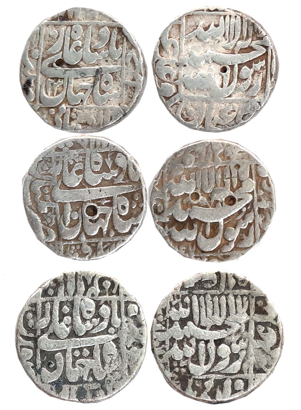Shah Jahan, Silver Rupees (3), 11.36g, 11.27g, 11.15g, Khambayat Mint, Patna Mint & Surat 