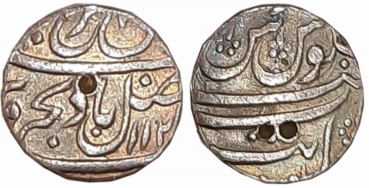 Farrukhsiyar, Silver 1/2 Rupee, 5.56g, Khambayat Mint, AH 112X (KM# 375.6). Very fine+.