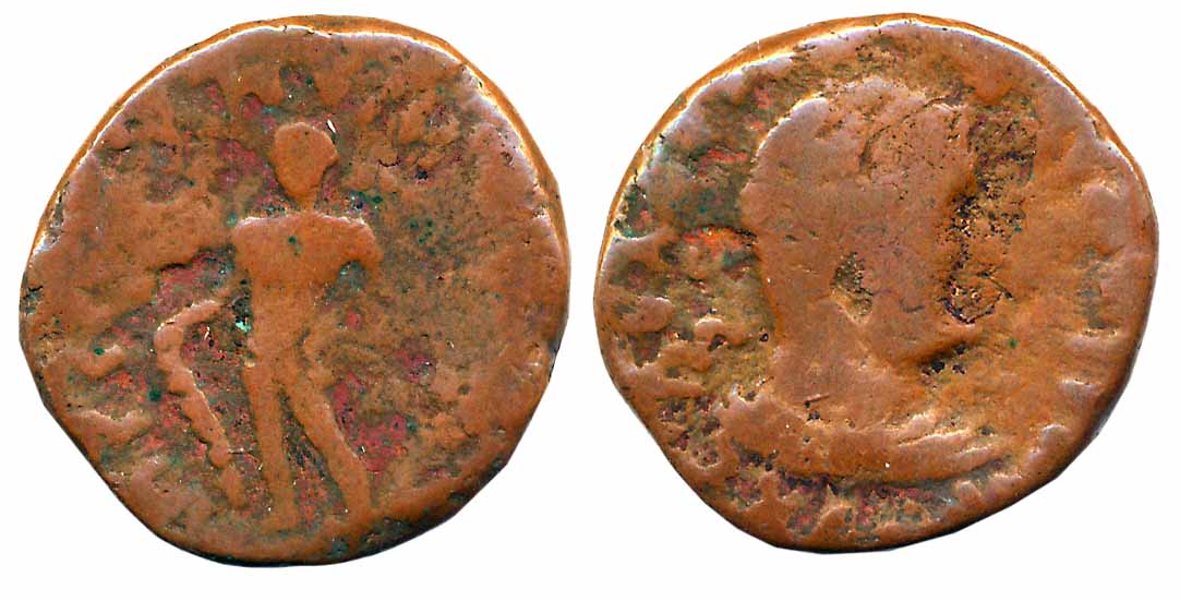 Joint issue of Indo Greek and Kushan, Hermaeus and Kujula Kadphises, Copper Drachm, 6.05g,